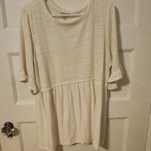 Wonderly Cream Textured Top